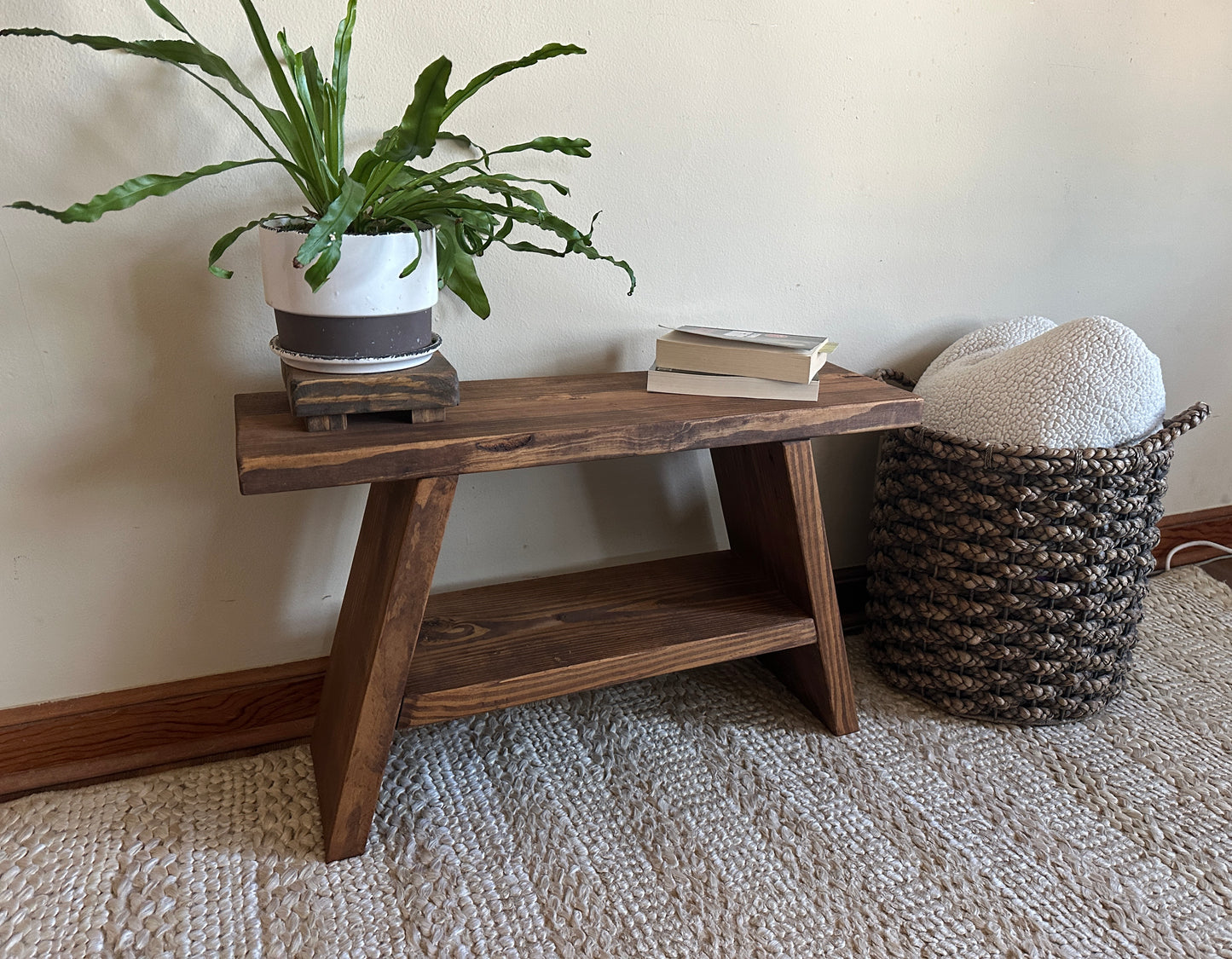 Bench Angle with Shelve Special Walnut