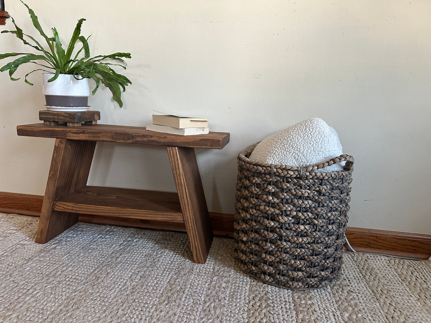 Bench Angle with Shelve Special Walnut