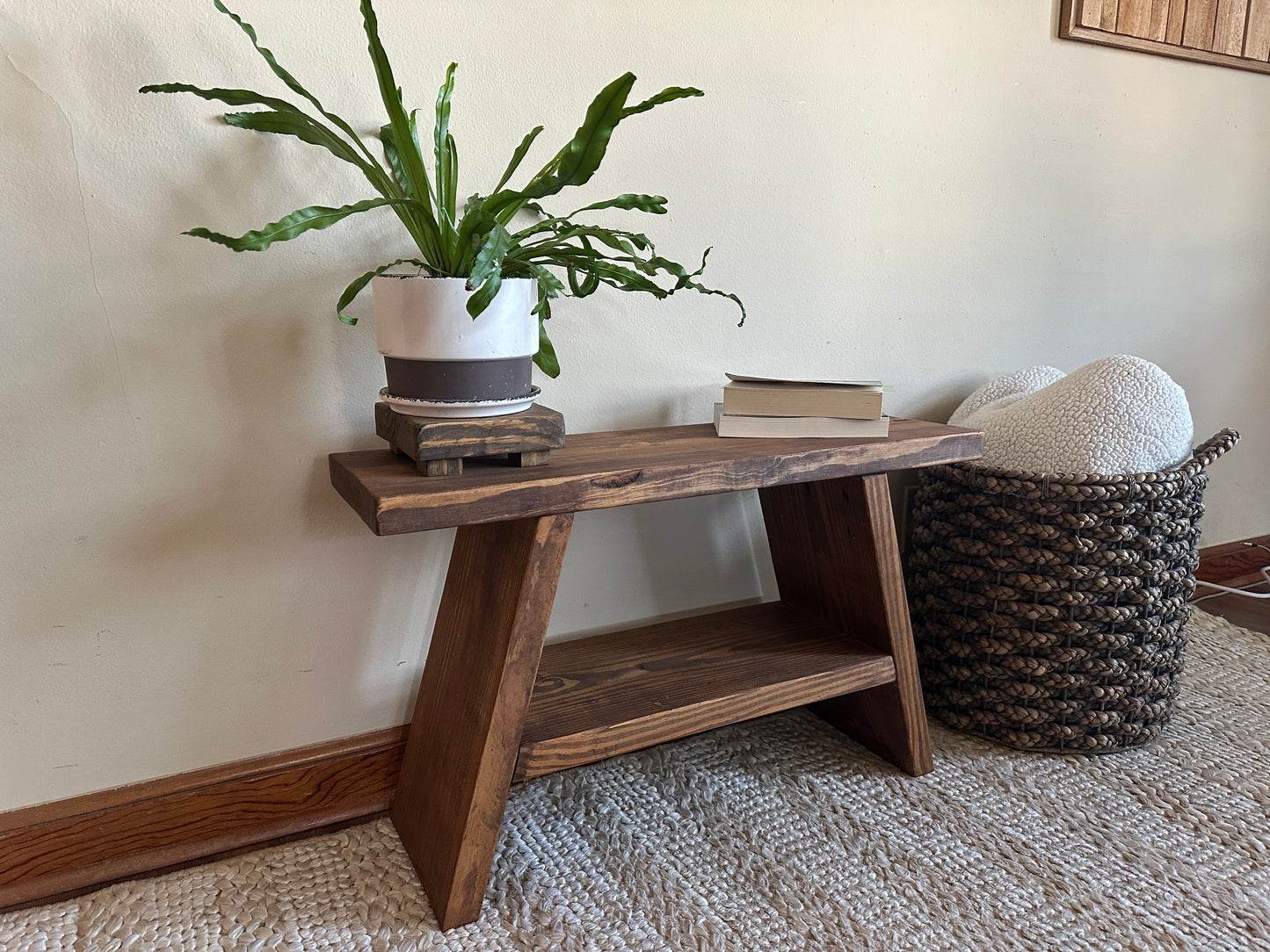 Bench Angle with Shelve Special Walnut